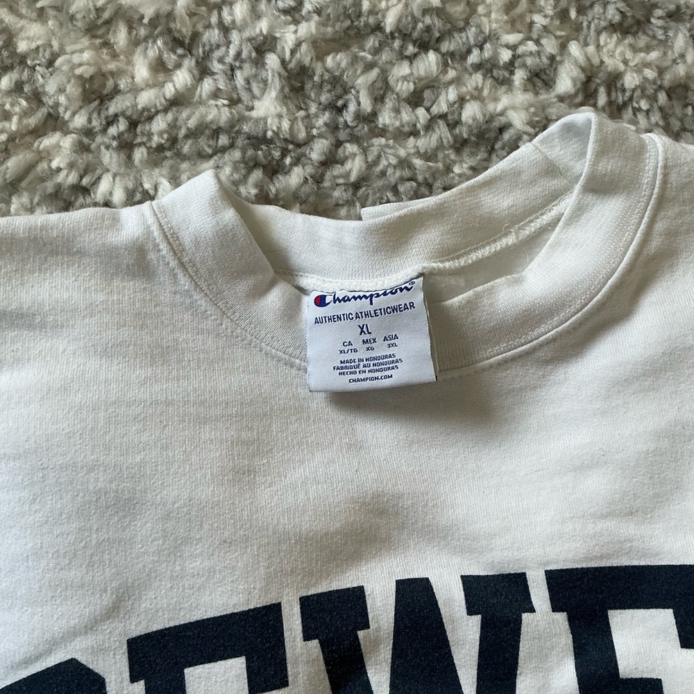 Champion White Sweatshirt with Blue DEWEY Print - Picture 2 of 3